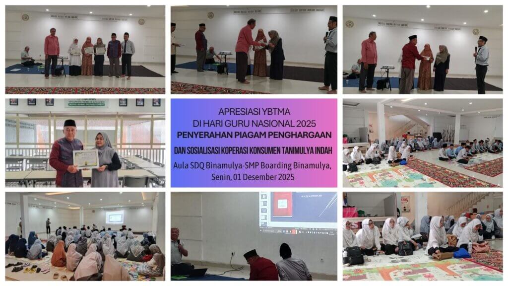 Penyerahan Piagam Penghargaan Yayasan Bina Tanimulya Al Mujahidin : Apresiasi Atas Dedikasi, Kontribusi dan Peranaktif Staf Kependidikan YBTMA Di Hari Guru Nasional 2025